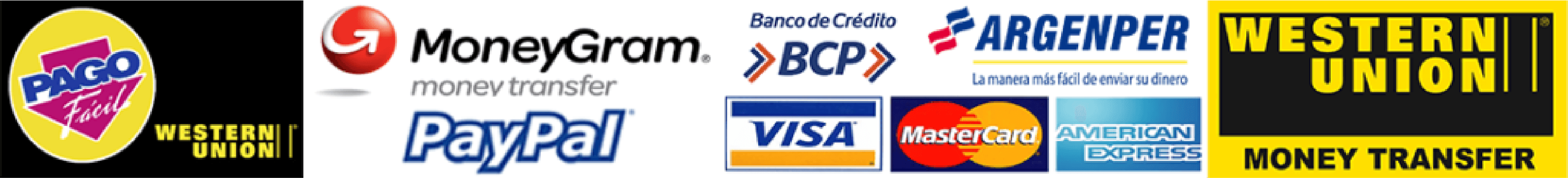 Métodos de pago aceptados